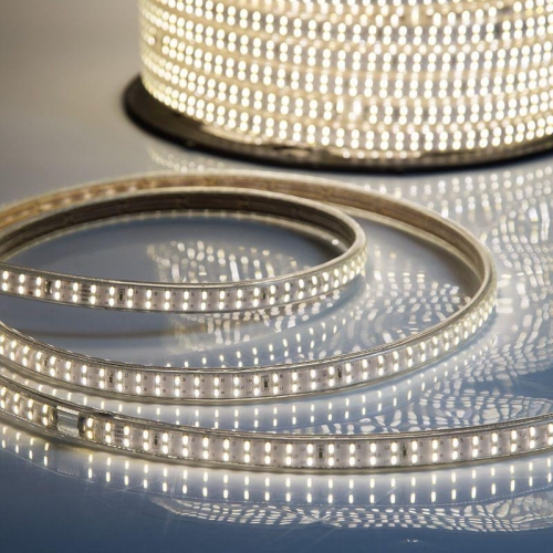 Лента светодиодная SMD3014 6.5x15мм 240LED/м 220В IP67 тепл. бел. (уп.100м) Neon-Night 142-804 1250793