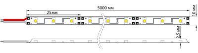 Лента светодиодная SMD3528 бел. 9.6Вт/м 120LED/м 12В IP23 (уп.5м) NEON-NIGHT 141-395 250951