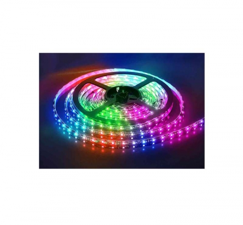 Лента светодиодная гибкая ULS-5050-60LED/m-10mm-IP20-DC24V-14.4W/m-5M-RGB на самоклеящейся основе IP20 угол излучения 120град. мультиколор 14.4Вт/м (уп.5м) Uniel 04932 485107