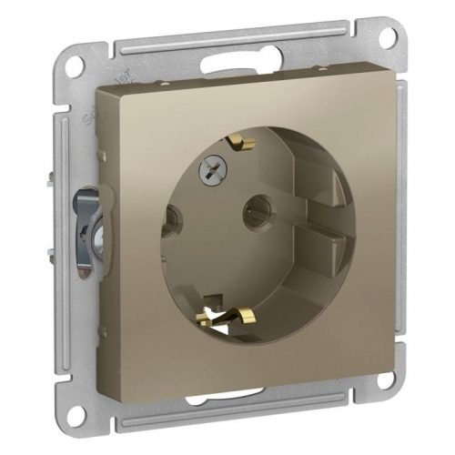 Механизм розетки 1-м СП ATLAS DESIGN с заземл. 16А шампань SchE ATN000543 1240326