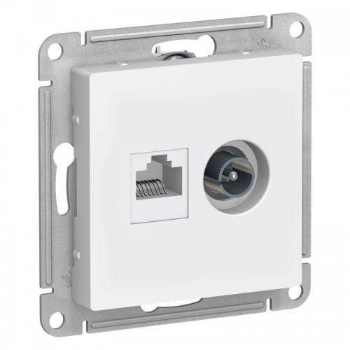 Механизм розетки 2-м ATLAS DESIGN комп. RJ45 кат.5E+TV бел. SchE ATN000189 1240163