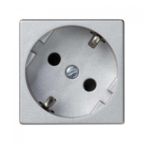 Механизм розетки Schuko Simon Connect 16А 250В 2P+E 45х45мм винт. клеммы алюм. Simon K01-8 393843