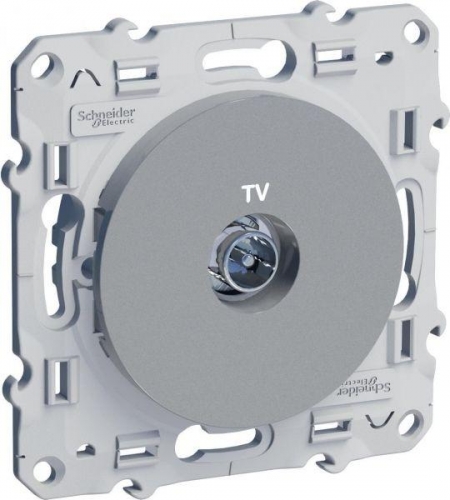Механизм розетки TV 1-м Odace оконечная алюм. SchE S53R445 270124