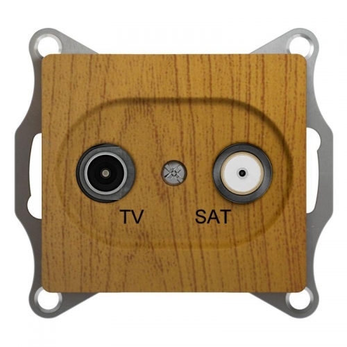 Механизм розетки TV-SAT 2-м СП Glossa оконечной 1DB дер. дуб SchE GSL000597 288575