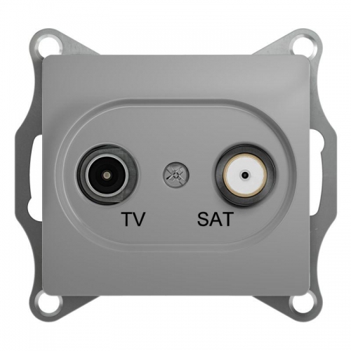 Механизм розетки TV-SAT 2-м СП Glossa проходной 4DB алюм. SchE GSL000398 1063765