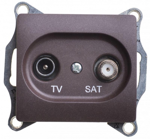 Механизм розетки TV-SAT Glossa 1DB оконечной шоколад SchE GSL000897 1146284