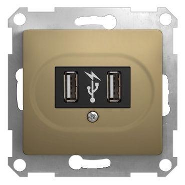 Механизм розетки USB 1-м СП Glossa титан SchE GSL000432 1063786