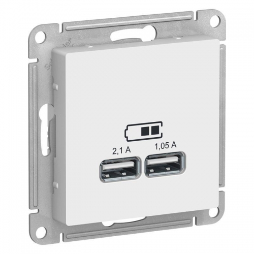 Механизм розетки USB ATLAS DESIGN 5В 1порт х 2.1А 2порта х 1.05А бел. SchE ATN000133 1240139