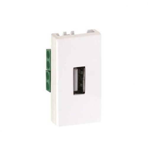 Механизм розетки USB Simon27 тип "А" узкий винты бел. Simon 2701090-030 405854
