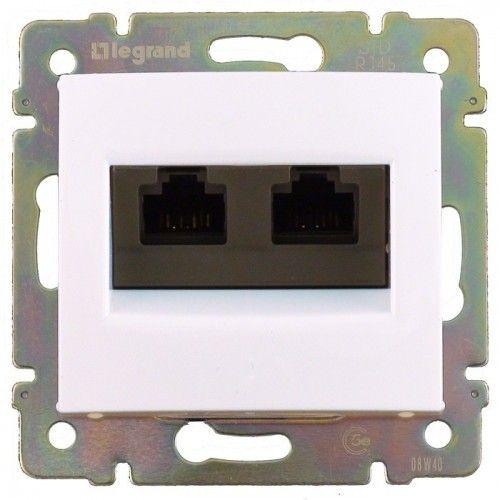 Механизм розетки информ. 2-м СП Valena RJ45 + RJ45 5Е UTP сл. кость блист. Leg 695626 252146