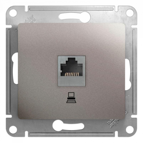Механизм розетки комп. 1-м Glossa RJ45 кат.5е платина SchE GSL001281K 463602