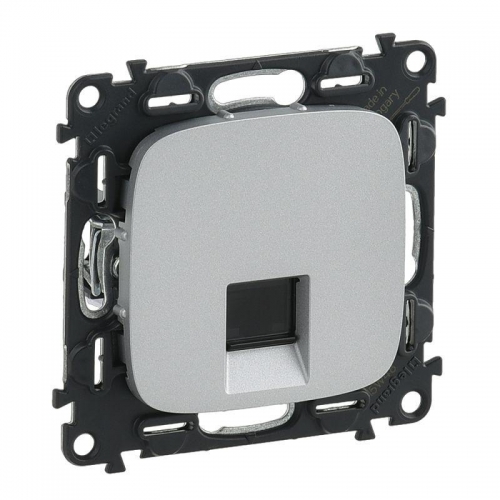 Механизм розетки комп. 1-м Valena Allure RJ45 CAT.5E UTP с лицевой панелью алюм. Leg 753940 1181849