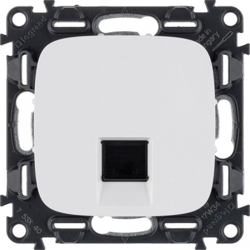 Механизм розетки комп. 1-м Valena Allure RJ45 CAT.5E UTP с лицевой панелью бел. Leg 753740 1181851