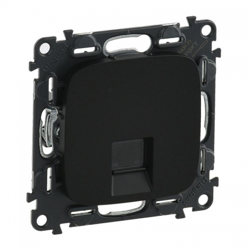 Механизм розетки комп. 1-м Valena Allure RJ45 CAT.6 UTP с лицевой панелью антрацит Leg 753952 1181854