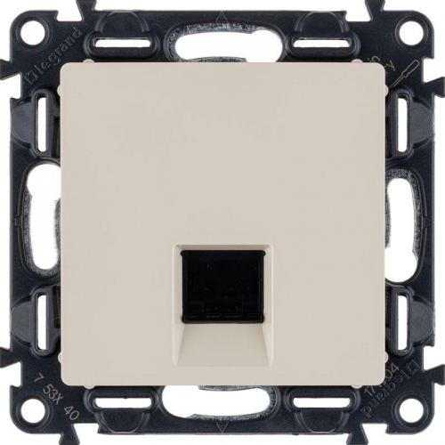 Механизм розетки комп. 1-м Valena Life RJ45 CAT.5E UTP с лицевой панелью сл. кость Leg 753540 1181864