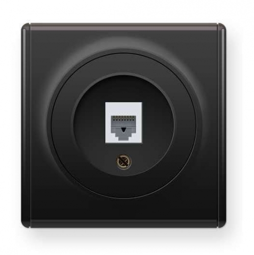 Механизм розетки комп. 1-м СП Florence 1xRJ45 кат.5e черн. OneKeyElectro 2172816 467457