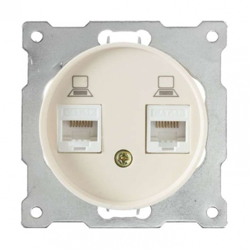 Механизм розетки комп. 2-м СП Florence RJ45 кат.5e беж. OneKeyElectro 2172795 467459
