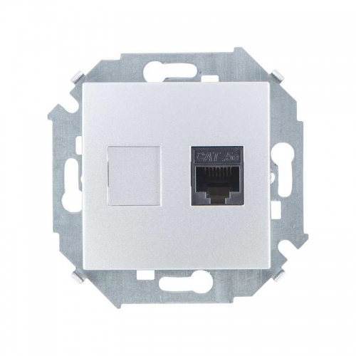 Механизм розетки комп. Simon15 RJ45 CAT.5E (AMP) алюм. Simon 1591551-033 392121