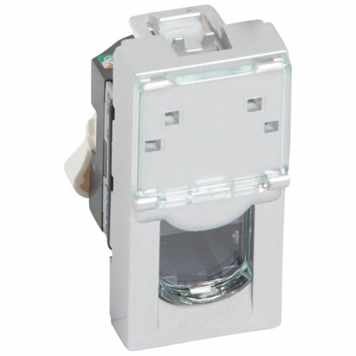 Механизм розетки комп. СП Mosaic 1мод. RJ45 FTP CAT.5E алюм. Leg 079452 1018001