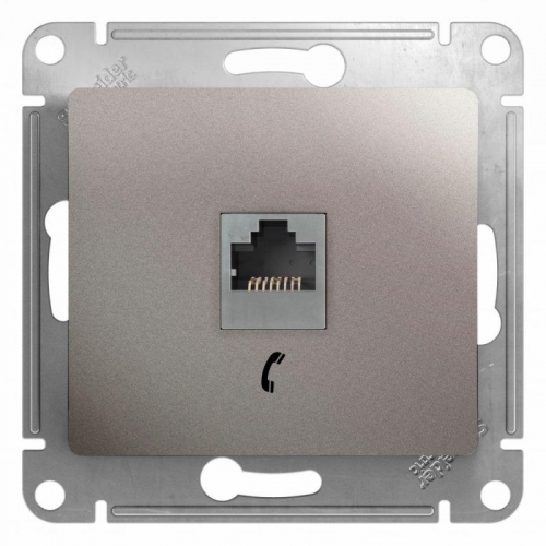 Механизм розетки телеф. 1-м Glossa RJ11 платина SchE GSL001281T 463600