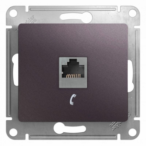 Механизм розетки телеф. 1-м Glossa RJ11 сиреневый туман SchE GSL001481T 463584