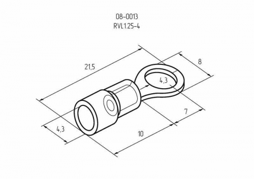 Наконечник кольцевой изол. (VR 1.25-4) (уп. 100шт.) Rexant 08-0013 275337