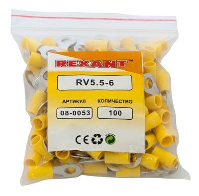 Наконечник кольцевой изолированный (НКИ d6.5мм) 4-6кв.мм (VR5.5-6) REXANT 08-0053 480062