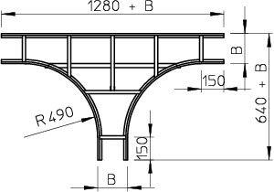 Ответвитель T-образный горизонт. для лестн. лотка осн. 400х45 LT 440 FT OBO 6205658 213576