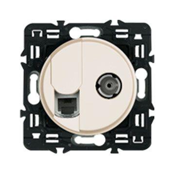 Панель лицевая Celiane для роз. RJ45+TV сл. кость Leg 066234 239562