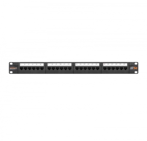 Патч-панель 19дюйм 1U 24 порта кат.5e (класс D) 100МГц RJ45/8P8C 110/KRONE T568A/B неэкран. с органайзером черн. NIKOMAX NMC-RP24UD2-1U-BK 494169