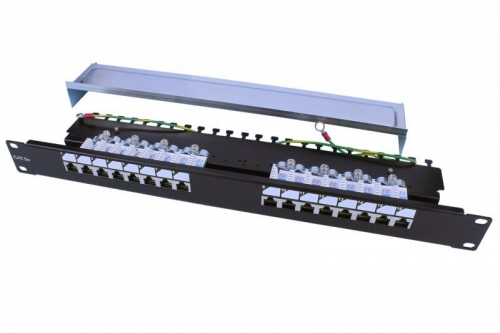 Патч-панель 19дюйм PP3-19-16-8P8C-C5E-SH-110D 1U 16 портов RJ45 полн. экран. кат.5e Dual IDC ROHS черн. Hyperline 246028 1201682