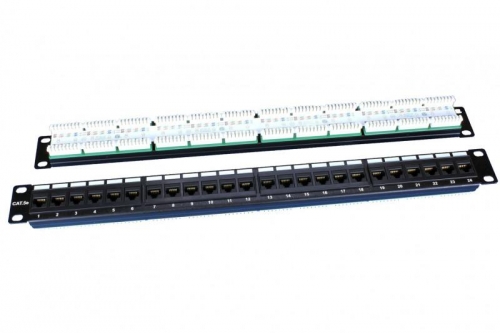 Патч-панель PP3-19-24-8P8C-C5E-110D 19дюйм. 1U 24 порт. RJ45 кат. 5e Dual IDC ROHS черн. Hyperline 246095 418108