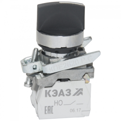 Переключатель КПЕ2620РС 2но+0нз ручка фикс 3поз IP65черн. КЭАЗ 248266 1214484