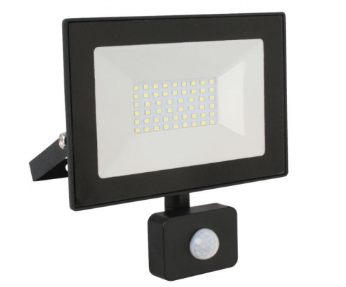 Прожектор светодиодный с датчиком LFL-2002S C02 20Вт 230В 6500К черн. Ultraflash 13329 510338