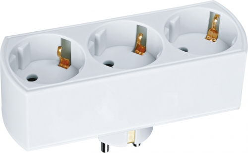 Разветвитель 3 гнезда с заземл. 94 672 NAD-L-3E-WH (в ряд) Navigator 94672 1062027