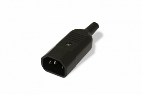 Разъем CON-IEC320C14 IEC 60320 C14 220В 10А на кабель (плоские выступающие штыревые контакты в пласт. обрамлении) Hyperline 47998 290452