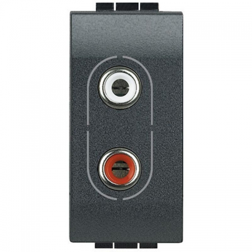 Разъем Аудио 2хRCA LivingLight антрацит Leg BTC L4281 1041354