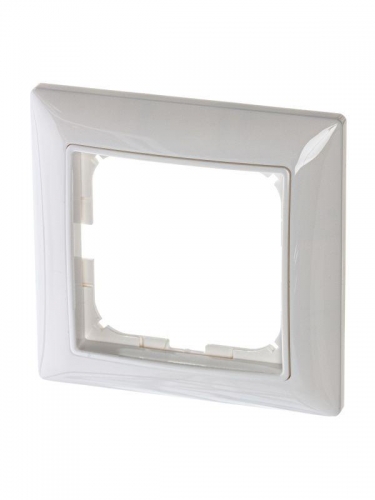 Рамка 1-м Basic с декор. накл. алюм. бел. ABB 1725-0-1479 97640