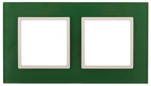 Рамка 2-м 14-5102-27 стекло Elegance зеленый+сл. кость ЭРА Б0034499 1232093