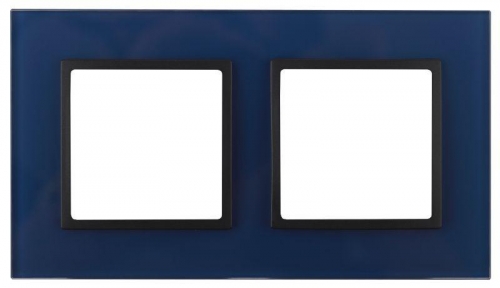 Рамка 2-м 14-5102-29 стекло Elegance синий+антрацит ЭРА Б0034501 1232095