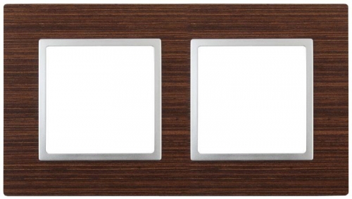 Рамка 2-м 14-5302-10 дерево Elegance венге+алюм ЭРА Б0034575 1232169