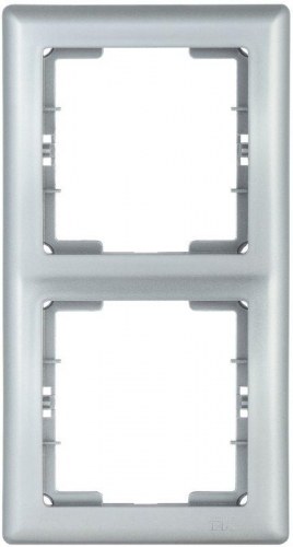 Рамка 2-м BOLERO РB-2-БС верт. серебр. ИЭК EMB21-K23 1233626