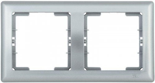 Рамка 2-м BOLERO РГ-2-БС горизонт. серебр. ИЭК EMB20-K23 1233625