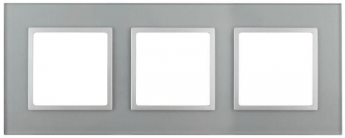 Рамка 3-м 14-5103-03 стекло Elegance алюминий+алюм ЭРА Б0034508 1232102