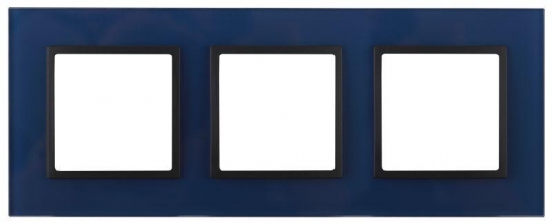 Рамка 3-м 14-5103-29 стекло Elegance синий+антрацит ЭРА Б0034519 1232113