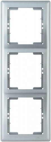 Рамка 3-м BOLERO РB-3-БС верт. серебр. ИЭК EMB31-K23 1233628