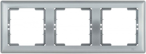 Рамка 3-м BOLERO РГ-3-БС горизонт. серебр. ИЭК EMB30-K23 1233627