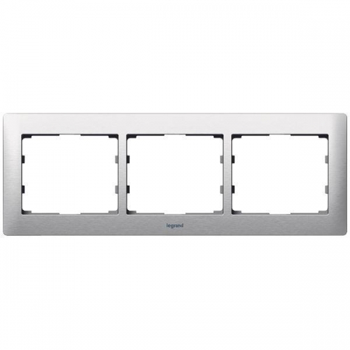 Рамка 3-м Galea Life горизонт. Metal Brushed алюм. Leg 771953 209782