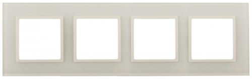 Рамка 4-м 14-5104-02 стекло Elegance сл. кость+сл. кость ЭРА Б0034525 1232119