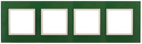 Рамка 4-м 14-5104-27 стекло Elegance зеленый+сл. кость ЭРА Б0034535 1232129